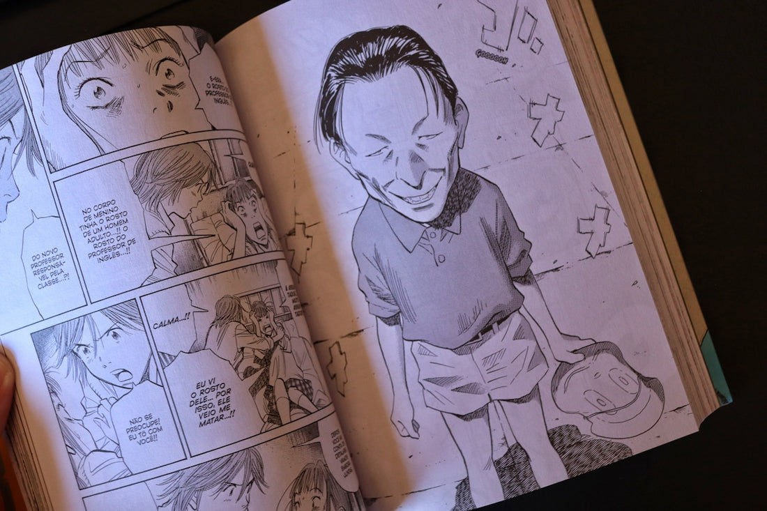 Manga panel showing a man with exaggerated features