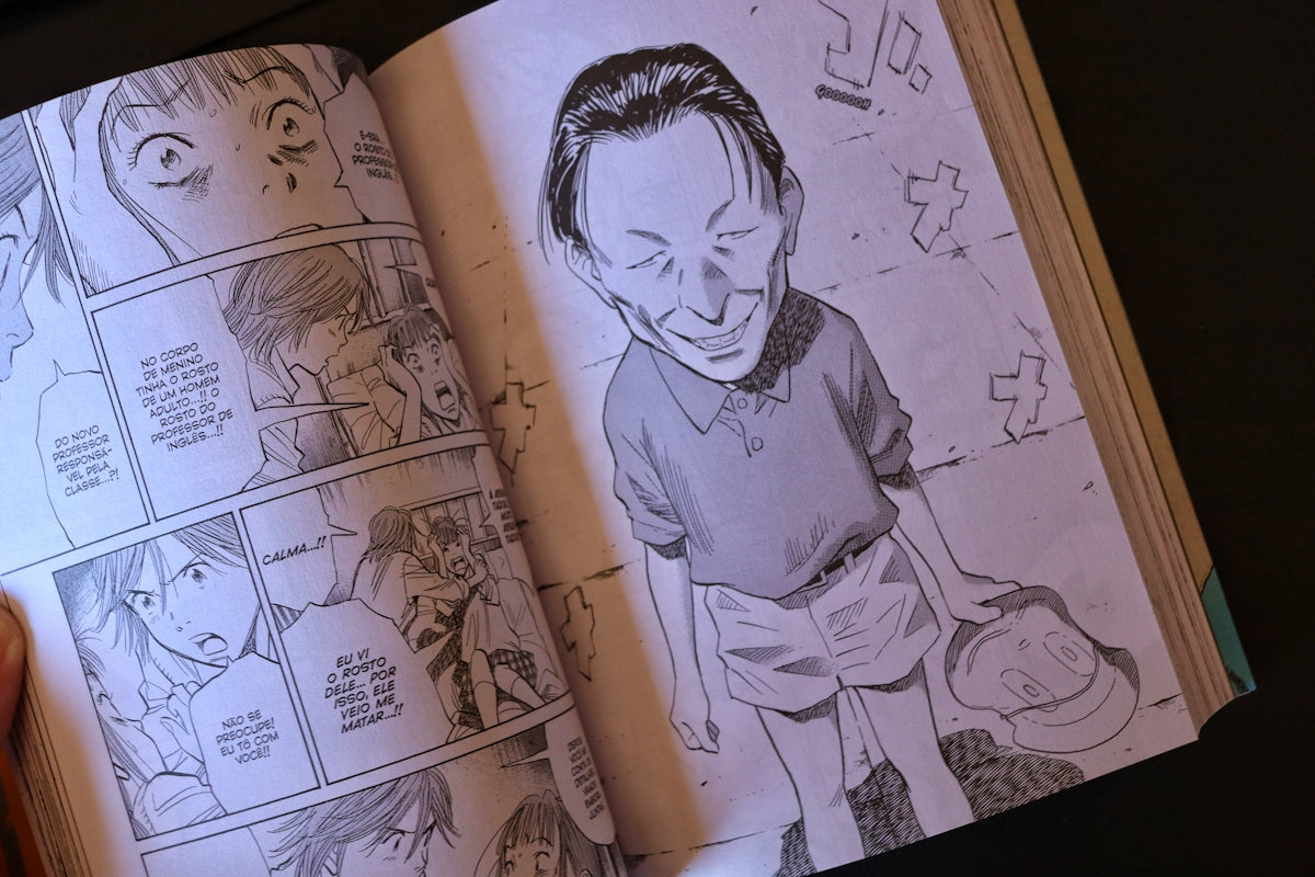 Manga panel showing a man with exaggerated features