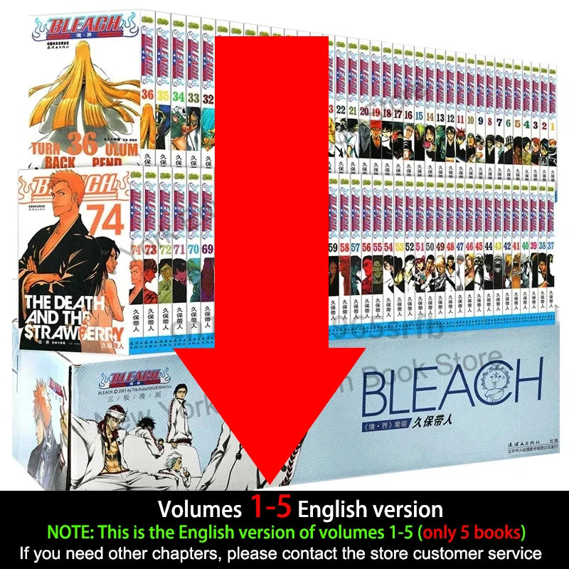 74 Books Realm Bleach Comic Book Kubo Taito BLEAC Japan Youth Teens Fantasy Science Mystery Suspense Manga Comic Book Chines