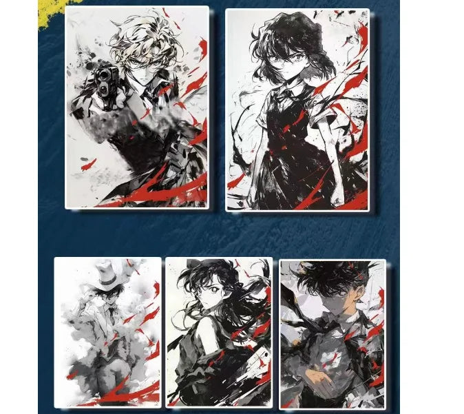 30pc/box New Detective Conan Boxed Double-sided Small LOMO Cards Animation Card Book Mark Conan