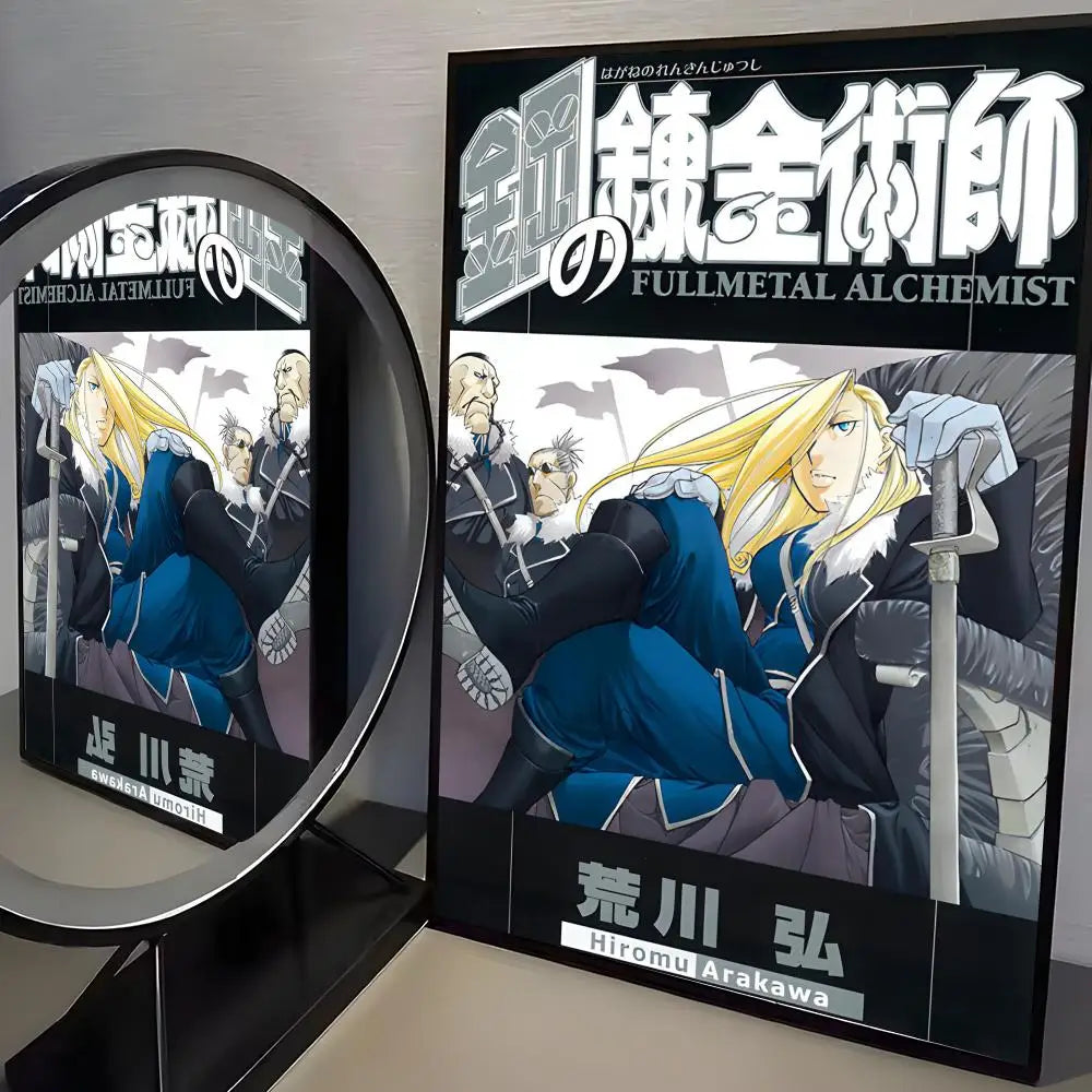 F-Fullmetal Alchemist Anime Poster HD Wall Stickers Mural Self-Adhesive Decals Home Decor Bedroom Living Room Decoration Gift