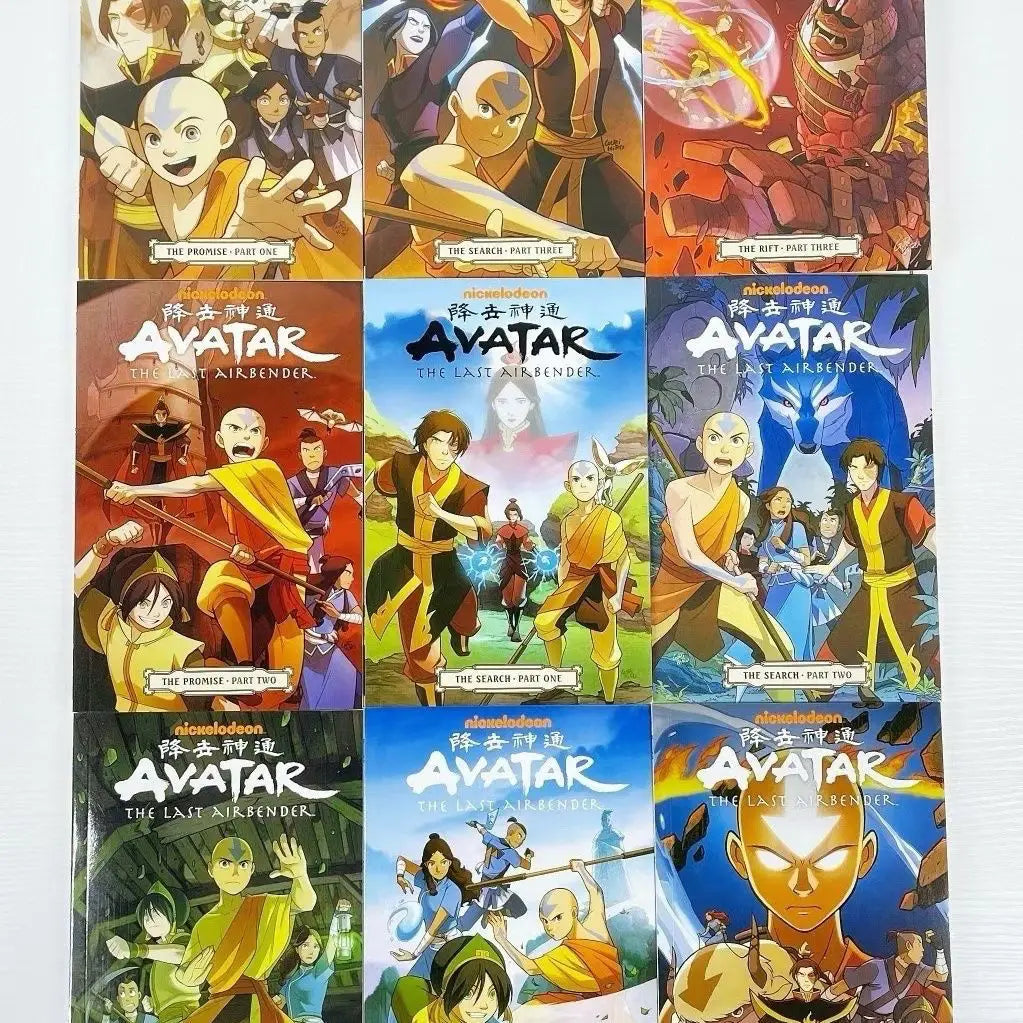 9 Books Avatar The Last Airbender Season 1/2 English Picture Book American Comics Action Comedy Fantasy