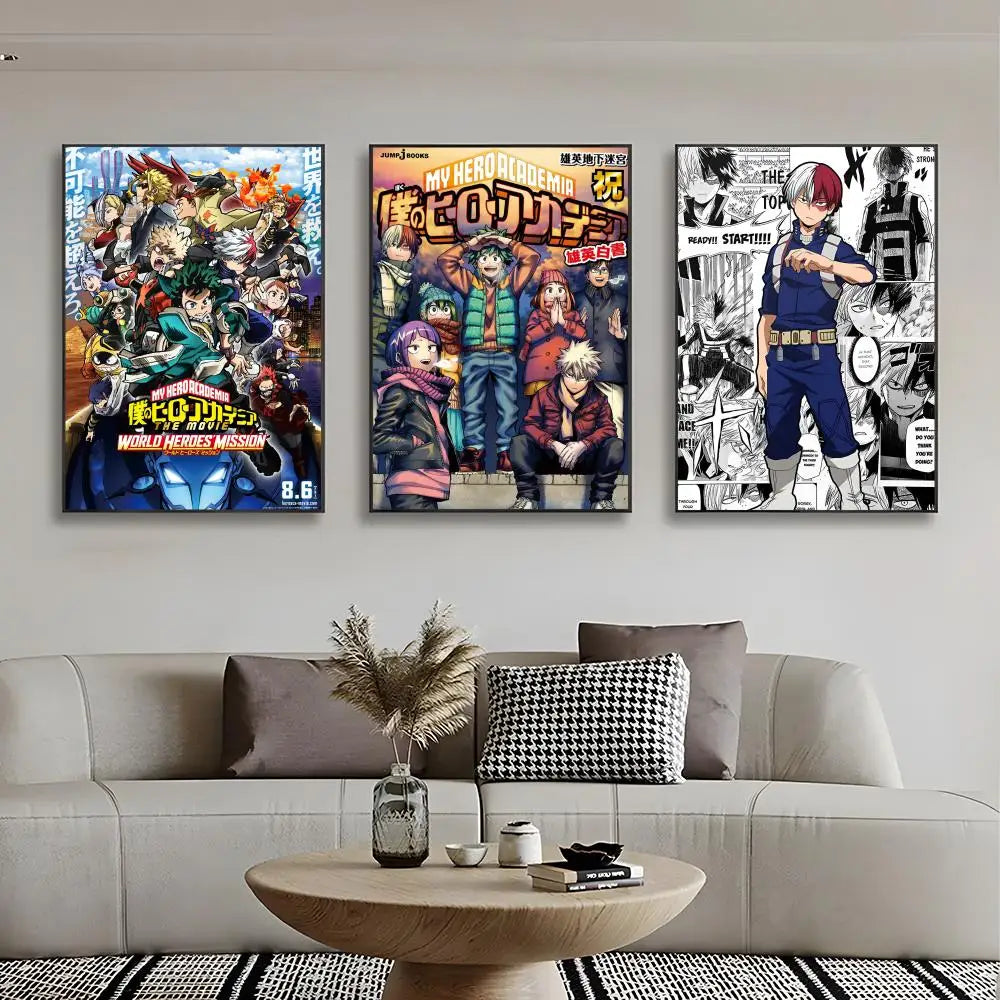 M-My Hero Academia Anime Poster Wall Art Print Poster Decorative Mural Home Decor Gift Unframed