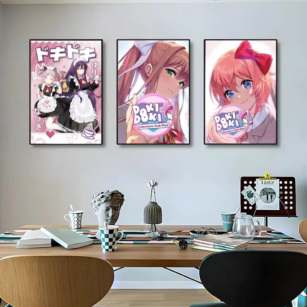 Manga Doki Literature Club Poster High-definition posters, wall art for living room and home decor.