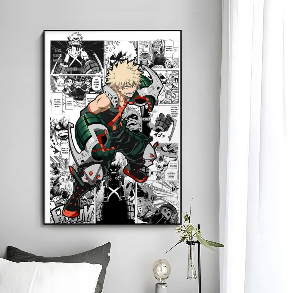 M-My Hero Academia Anime Poster Wall Art Print Poster Decorative Mural Home Decor Gift Unframed