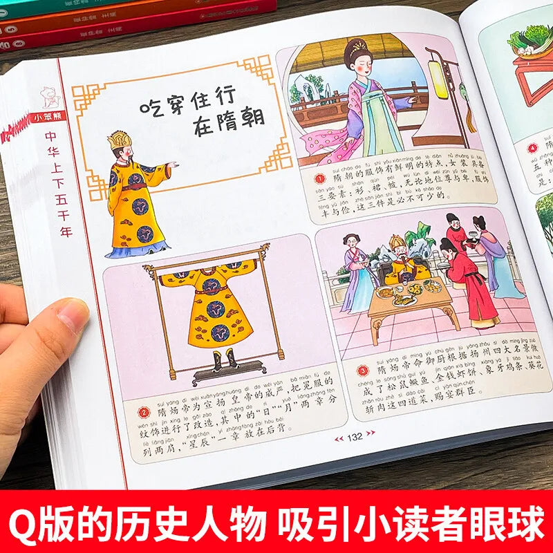 Five Thousand Years of China: Children's Manga Books, Primary School Extracurricular Reading Books, Phonetic Version