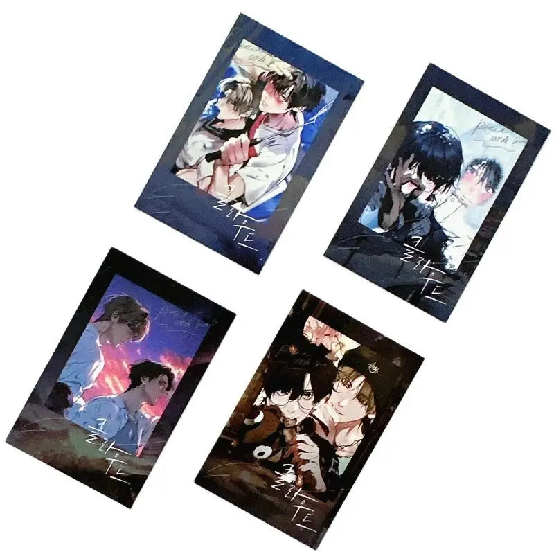 4 Pcs/Set Korean Manga Lomo Card Baek Cirrus, Yeon Skylar Characters HD Photocard Fans Collection Cards