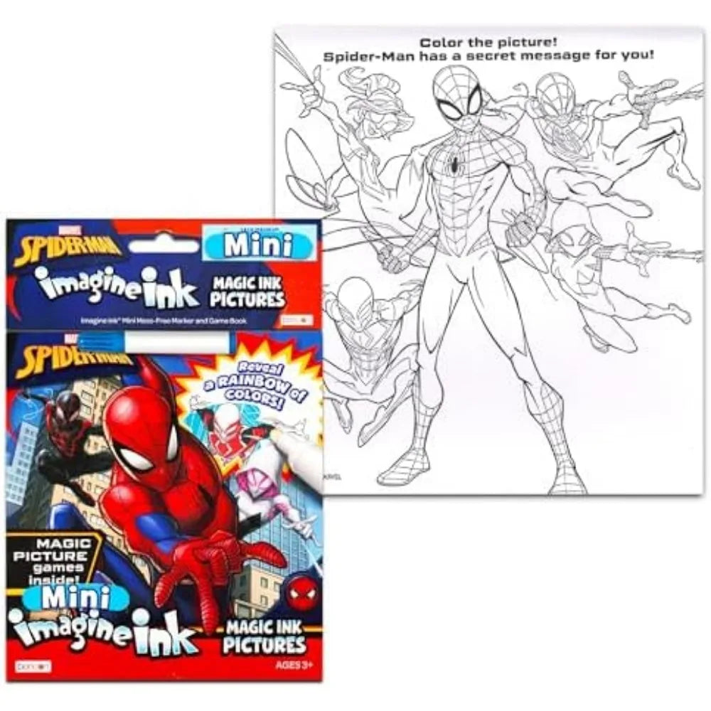 Marvel Spiderman Imagine Ink Party Favor Set - 12 Pack No-Mess Magic Ink Spiderman Coloring Books | Superhero Party Supplies for