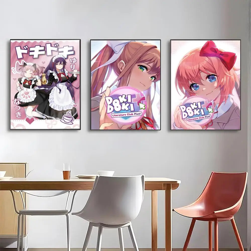 Manga Doki Literature Club Poster High-definition posters, wall art for living room and home decor.