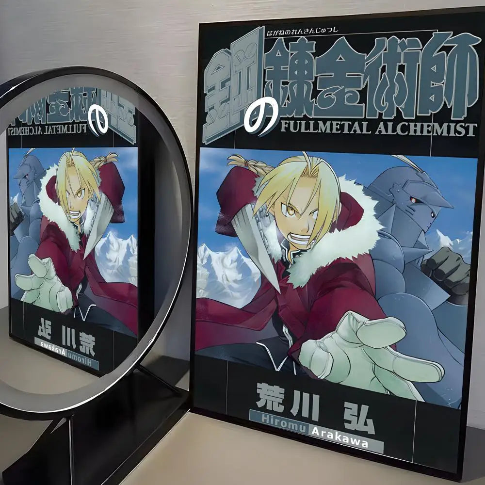 F-Fullmetal Alchemist Anime Poster HD Wall Stickers Mural Self-Adhesive Decals Home Decor Bedroom Living Room Decoration Gift