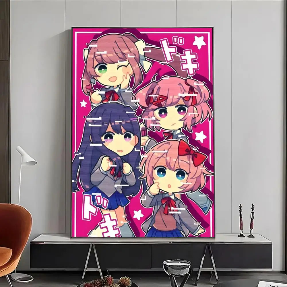 Manga Doki Literature Club Poster High-definition posters, wall art for living room and home decor.
