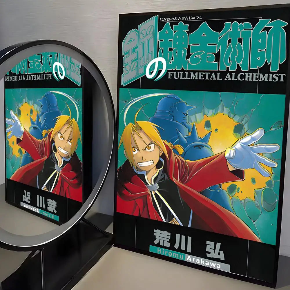 F-Fullmetal Alchemist Anime Poster HD Wall Stickers Mural Self-Adhesive Decals Home Decor Bedroom Living Room Decoration Gift