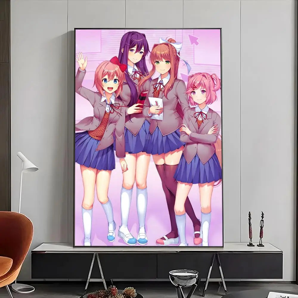 Manga Doki Literature Club Poster High-definition posters, wall art for living room and home decor.