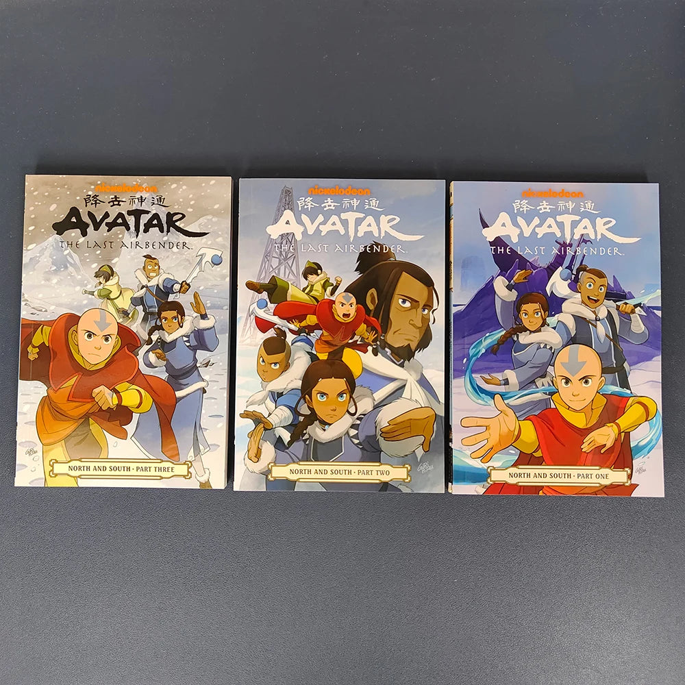 Avatar the Last Airbender Seasons 1/2 English Picture Book Set - Action Comedy Fantasy American Comics 3 Book Collection