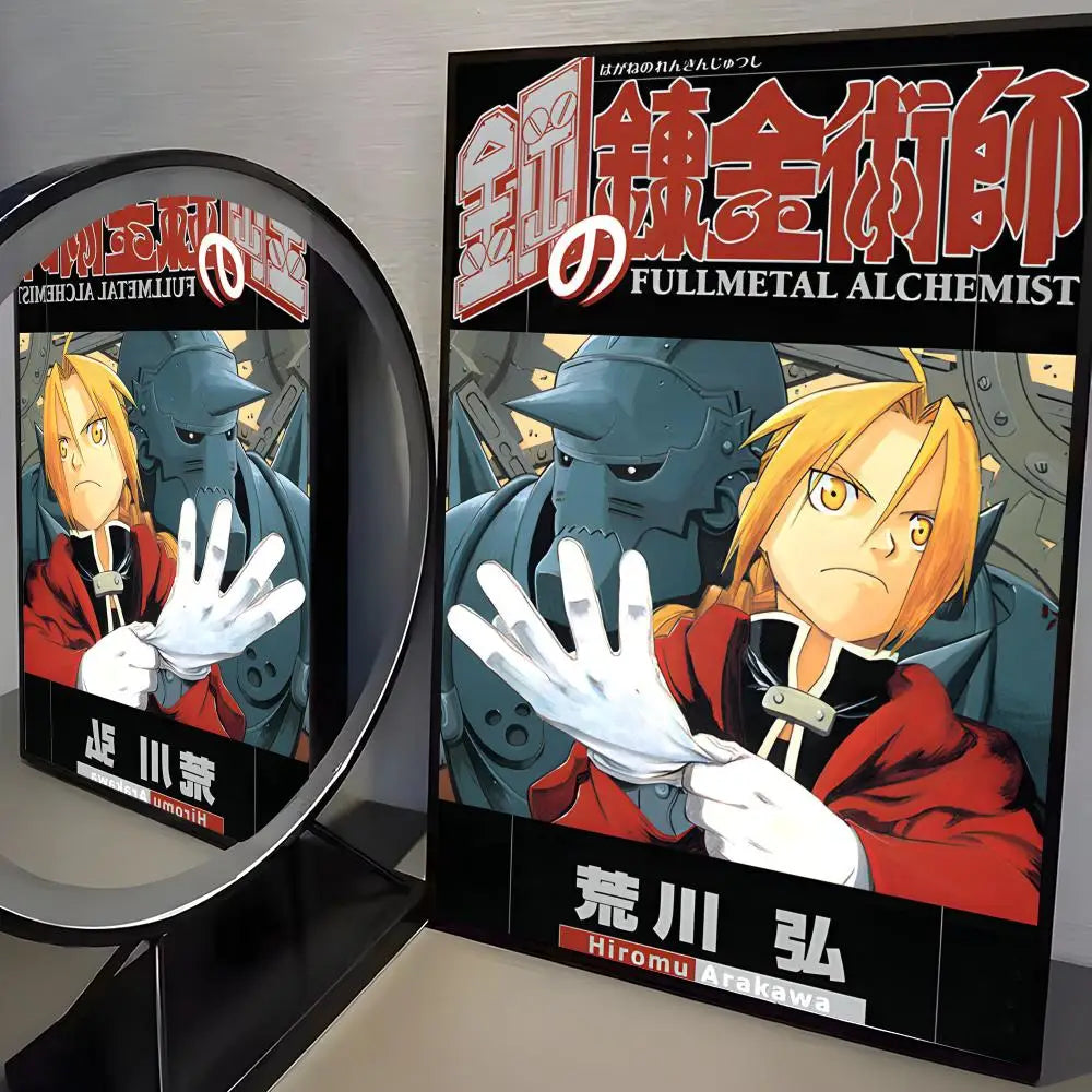 F-Fullmetal Alchemist Anime Poster HD Wall Stickers Mural Self-Adhesive Decals Home Decor Bedroom Living Room Decoration Gift