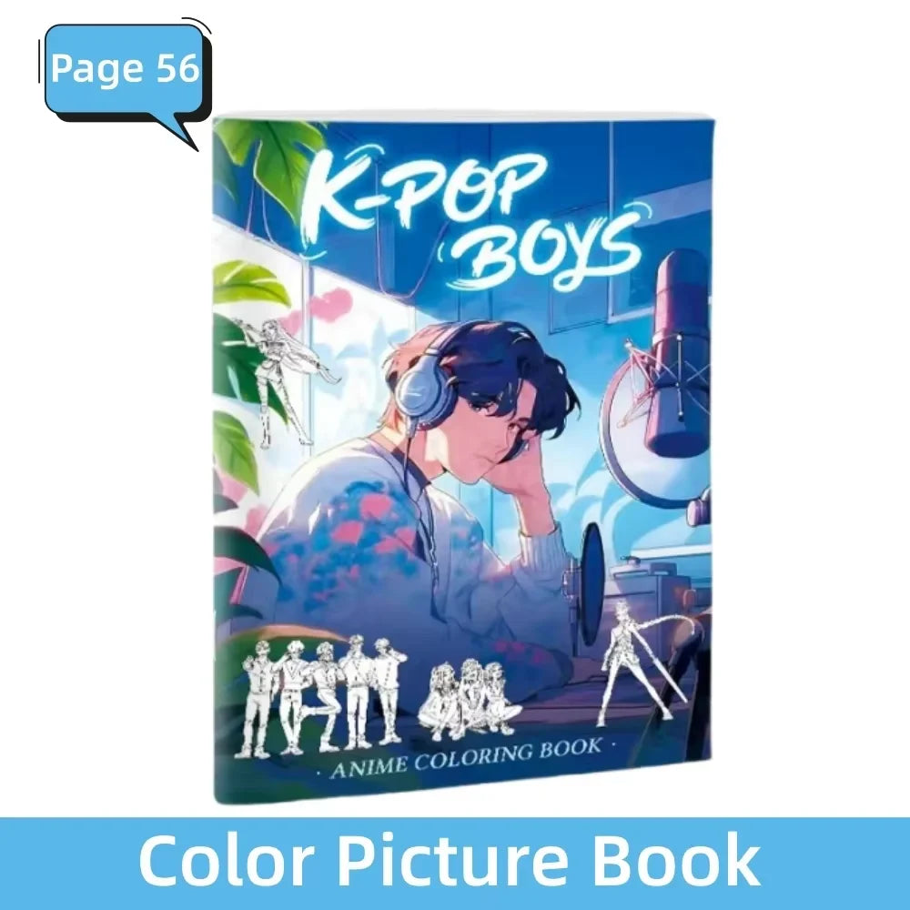 2026 New Coloring Books Anime Cartoon Line Drawing Childrens Sketch Picture Book Kids Birthday Gift Christmas Gift