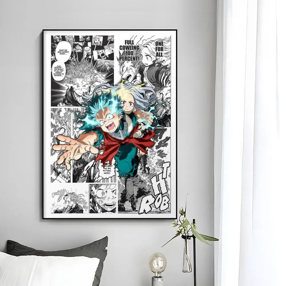 M-My Hero Academia Anime Poster Wall Art Print Poster Decorative Mural Home Decor Gift Unframed