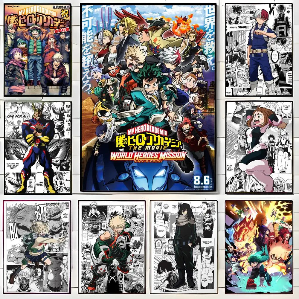M-My Hero Academia Anime Poster Wall Art Print Poster Decorative Mural Home Decor Gift Unframed