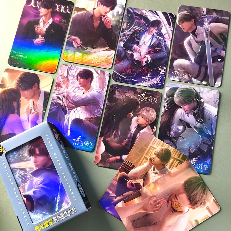 Love and Deepspace 55PCS/Set Decor Starlight Laser Lomo Card Photo HD Double-sided Album Photo Card For Fans Collection Postcard