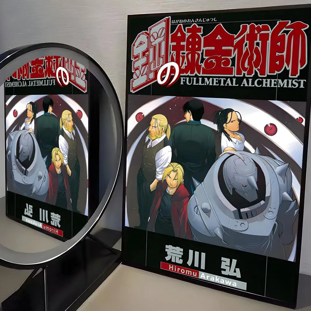 F-Fullmetal Alchemist Anime Poster HD Wall Stickers Mural Self-Adhesive Decals Home Decor Bedroom Living Room Decoration Gift