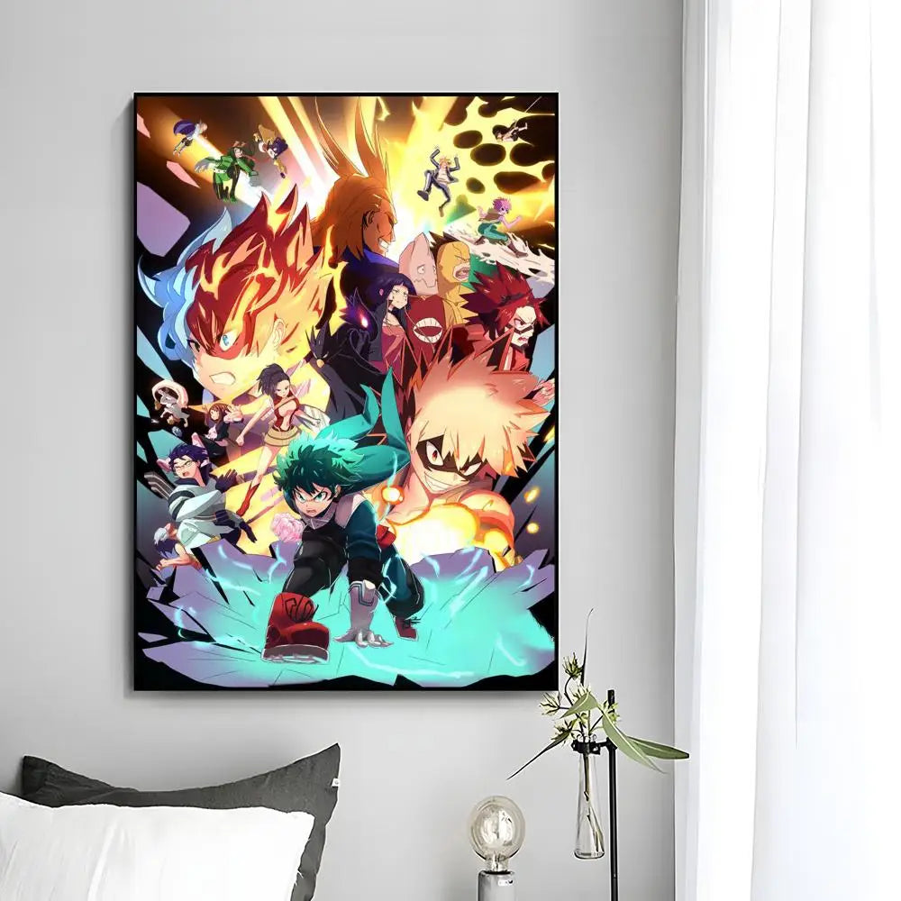 M-My Hero Academia Anime Poster Wall Art Print Poster Decorative Mural Home Decor Gift Unframed