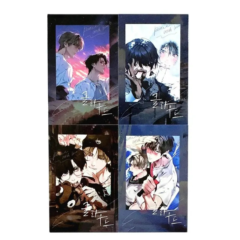 4 Pcs/Set Korean Manga Lomo Card Baek Cirrus, Yeon Skylar Characters HD Photocard Fans Collection Cards