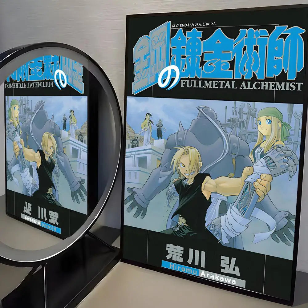 F-Fullmetal Alchemist Anime Poster HD Wall Stickers Mural Self-Adhesive Decals Home Decor Bedroom Living Room Decoration Gift