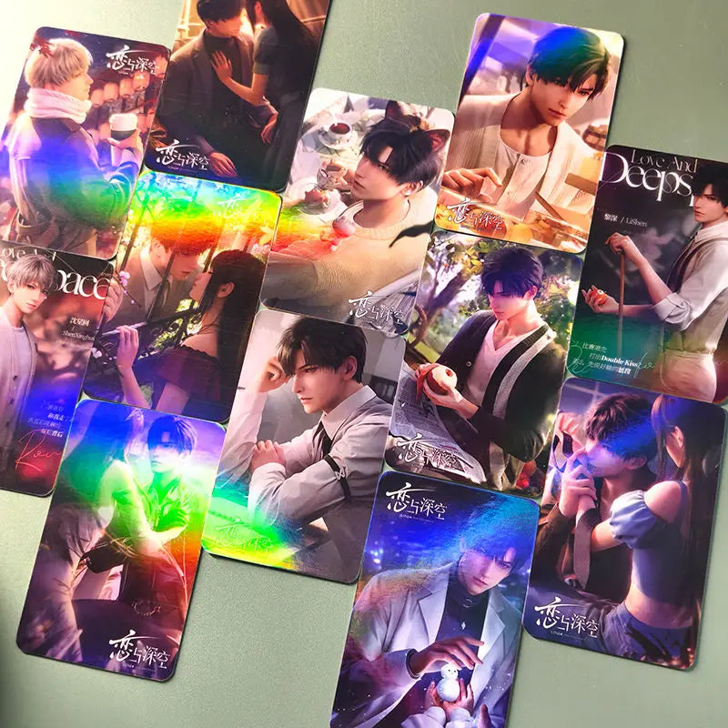 Love and Deepspace 55PCS/Set Decor Starlight Laser Lomo Card Photo HD Double-sided Album Photo Card For Fans Collection Postcard
