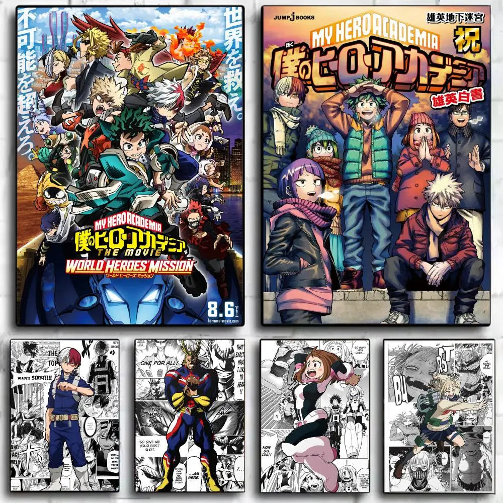 M-My Hero Academia Anime Poster Wall Art Print Poster Decorative Mural Home Decor Gift Unframed