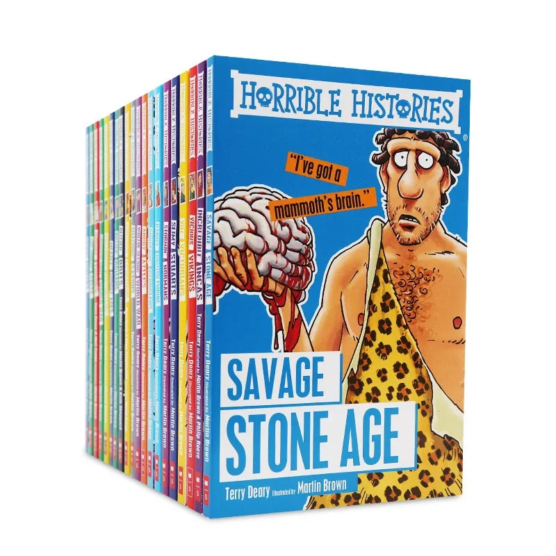 20 BOOKS Horrible Histories Blood Curdling Box of Books Collection Original English Reading Children's Books