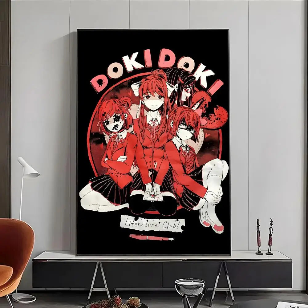 Manga Doki Literature Club Poster High-definition posters, wall art for living room and home decor.