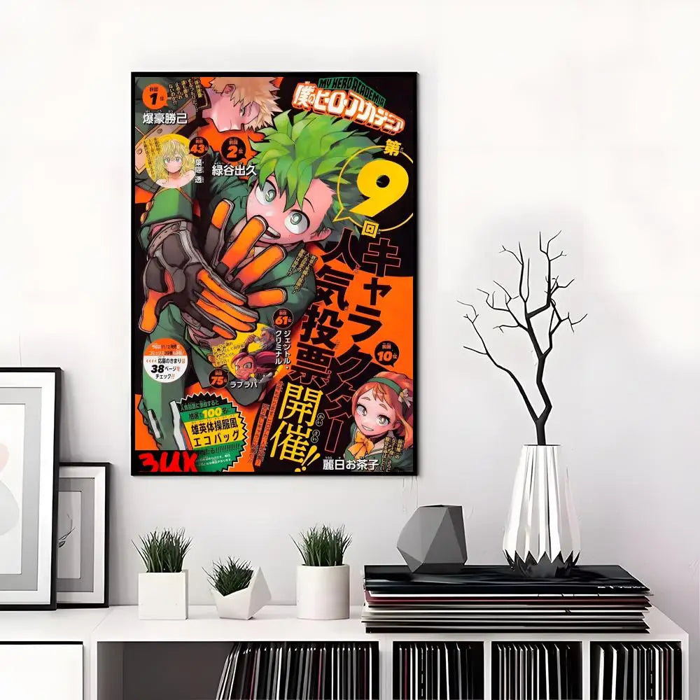 M-My Hero Academia Poster High-definition  poster stickers, suitable for bedroom, living room, home decoration