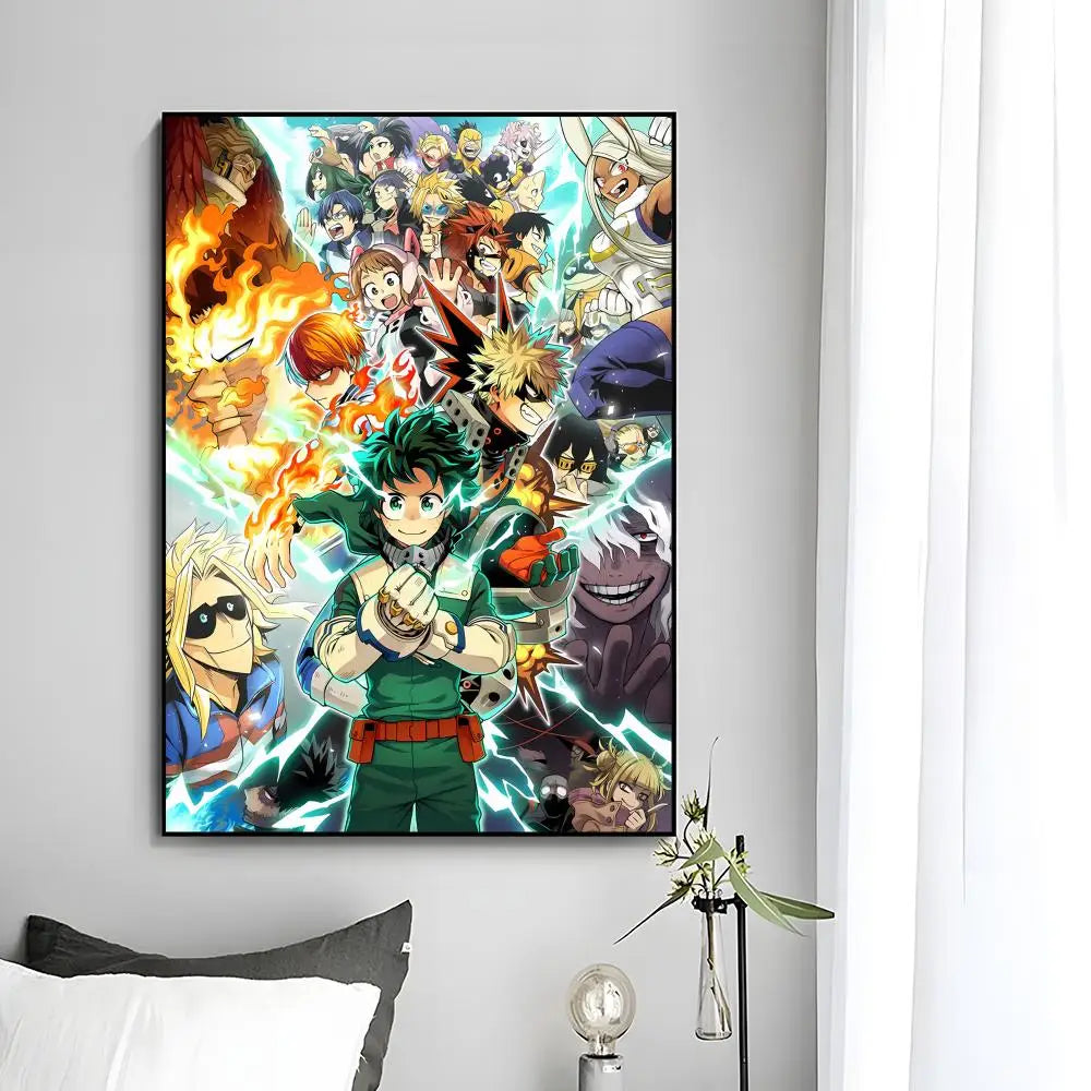 M-My Hero Academia Anime Poster Wall Art Print Poster Decorative Mural Home Decor Gift Unframed