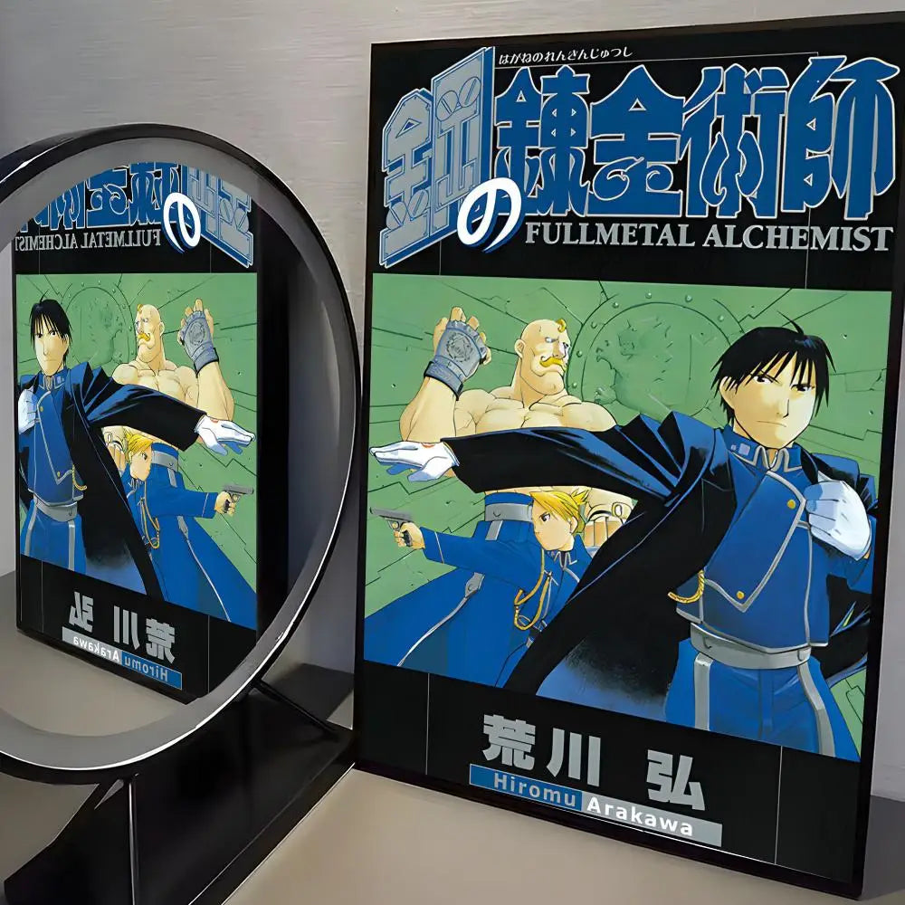 F-Fullmetal Alchemist Anime Poster HD Wall Stickers Mural Self-Adhesive Decals Home Decor Bedroom Living Room Decoration Gift