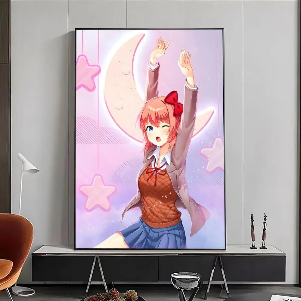 Manga Doki Literature Club Poster High-definition posters, wall art for living room and home decor.